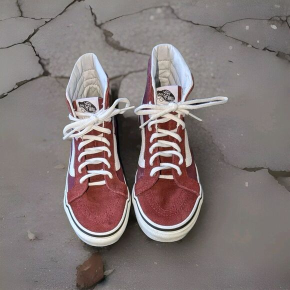 VANS Skate Burgundy Suede Canvas Mens Size 6.5 Womens Sz 8 - Picture 2 of 6